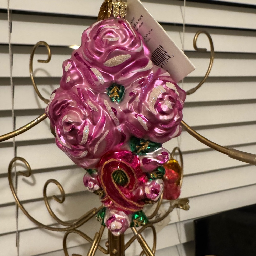 Christopher Radko Pretty Pedals Pink Bouquet Breast Cancer LE NWT